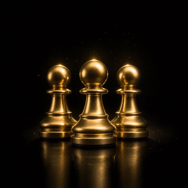 Gold pawn chess pieces